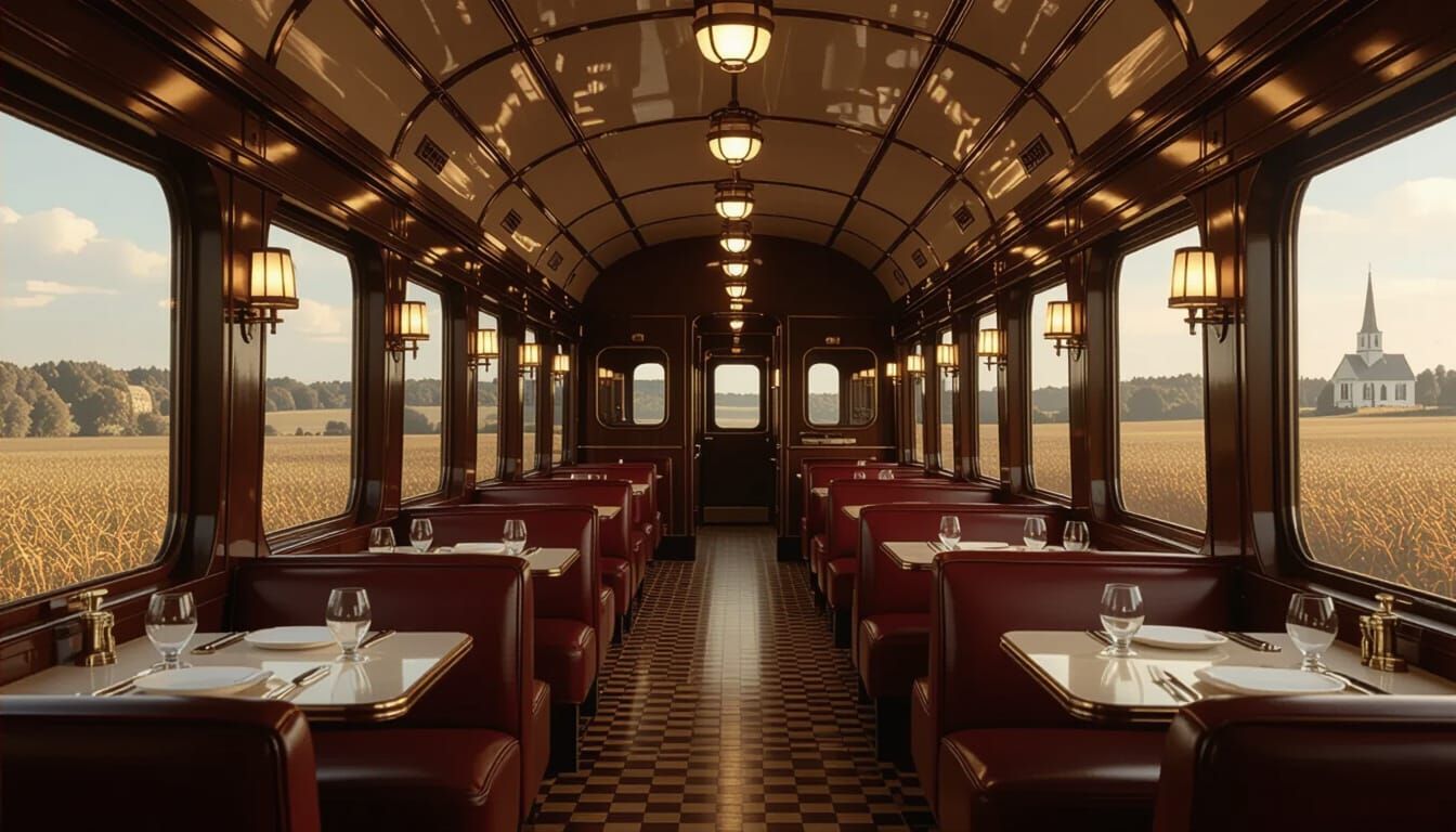 Elegant 1930s Railroad Dining Car