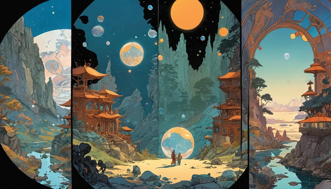 Cosmic Comic Book Art in Hopepunk Style