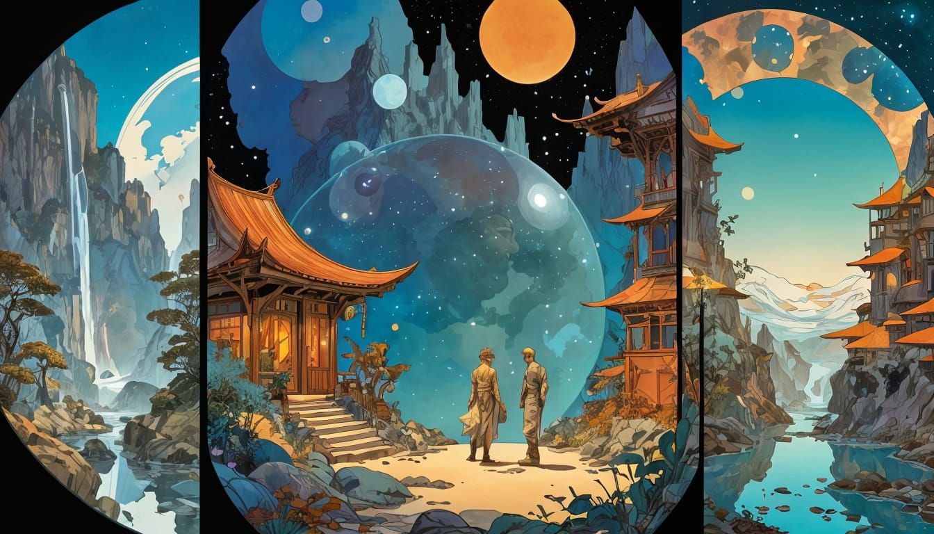 Cosmic Comic Book Art in Hopepunk Style