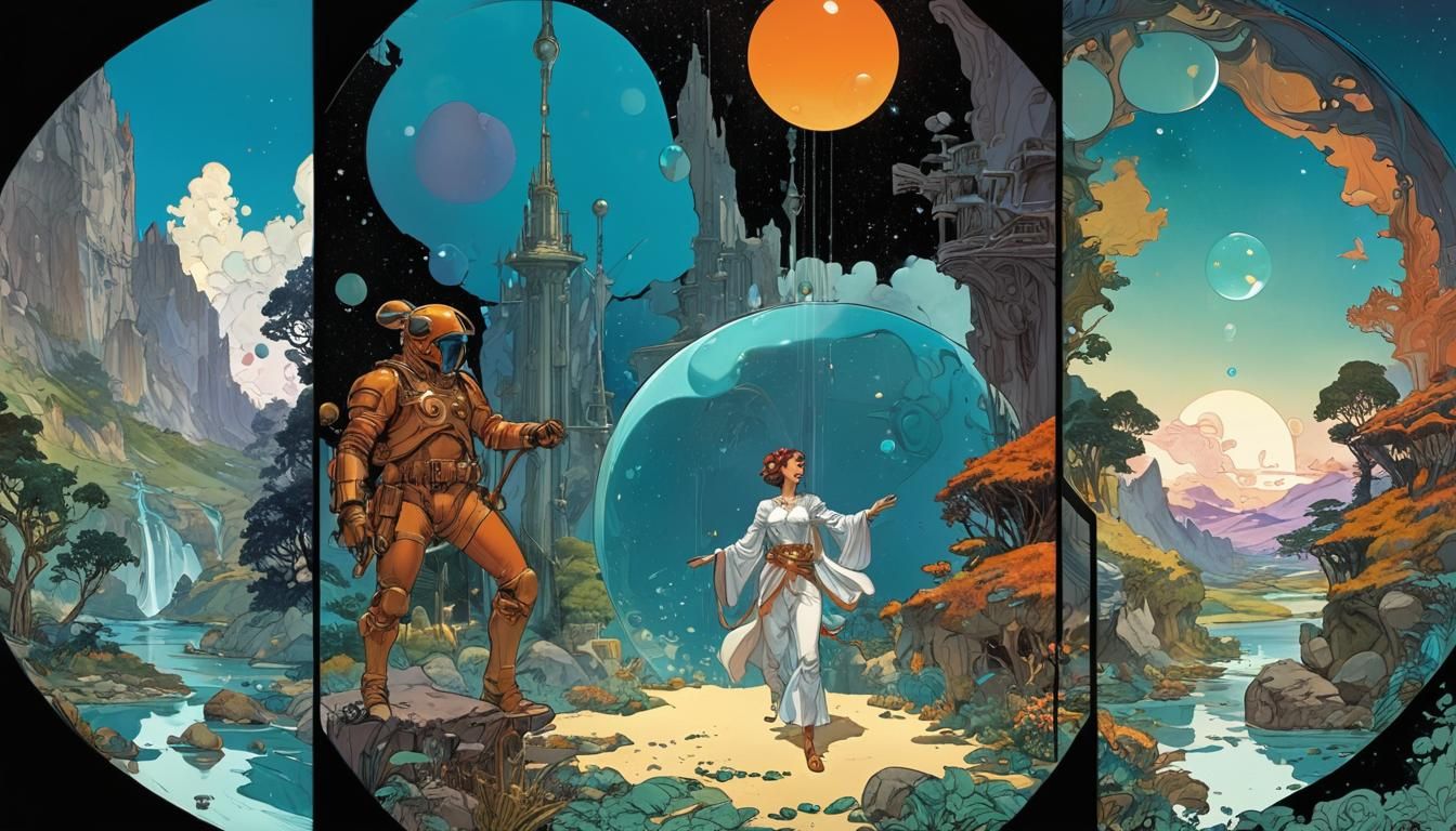 Cosmic Comic Book Art: Humanity in Deep Space