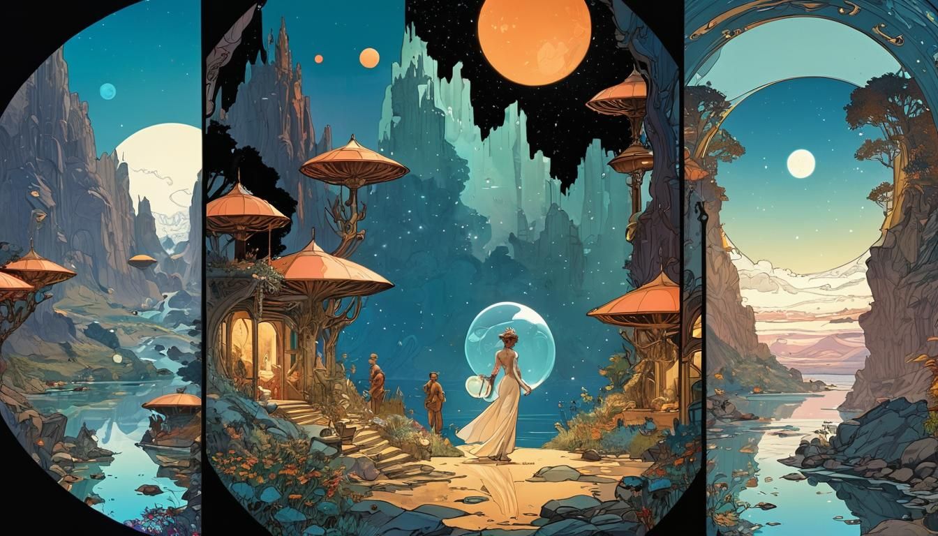 Cosmic Space Travel: A Hopepunk Comic Art