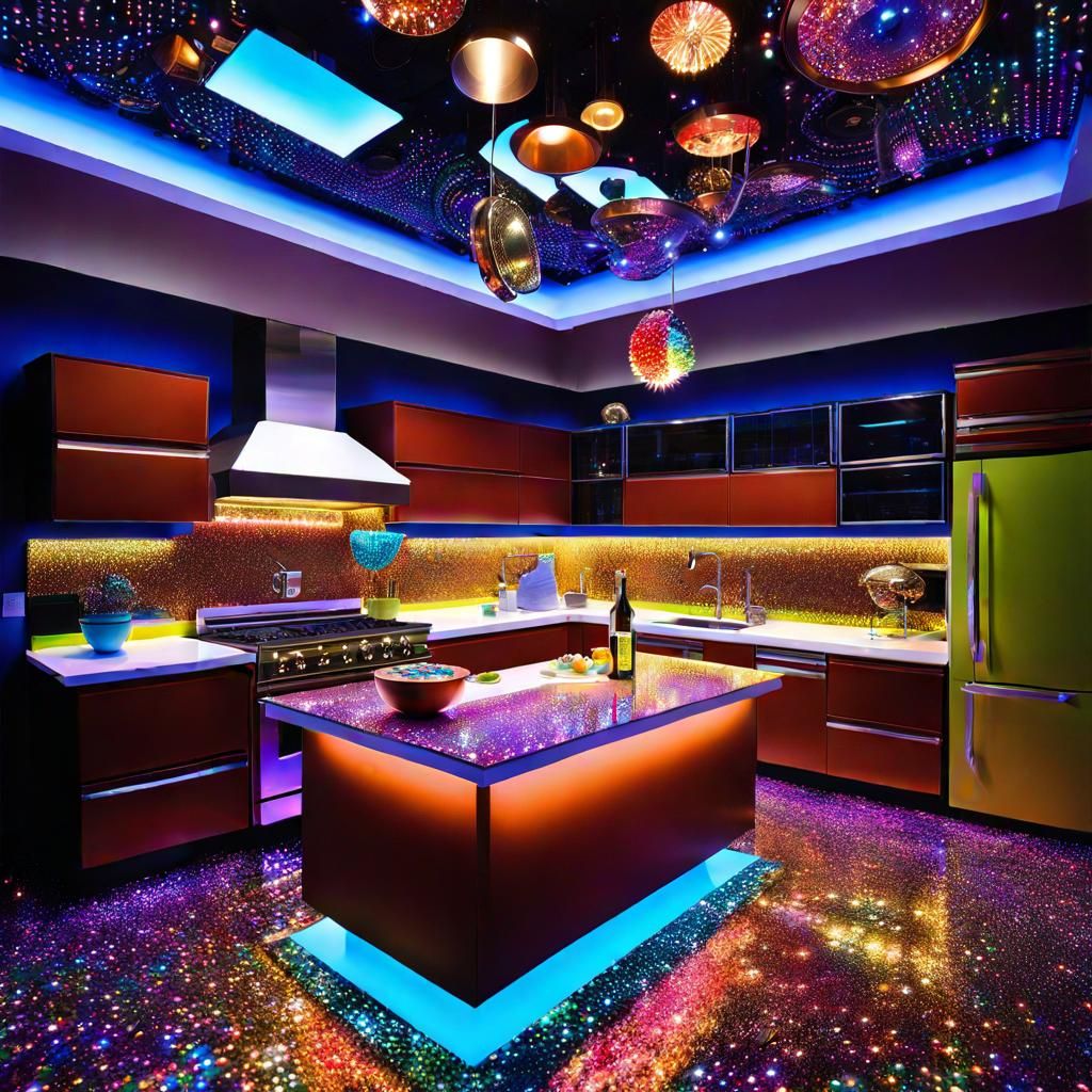 Futurecore Kitchen Mosaic Collage with Robotic Parts