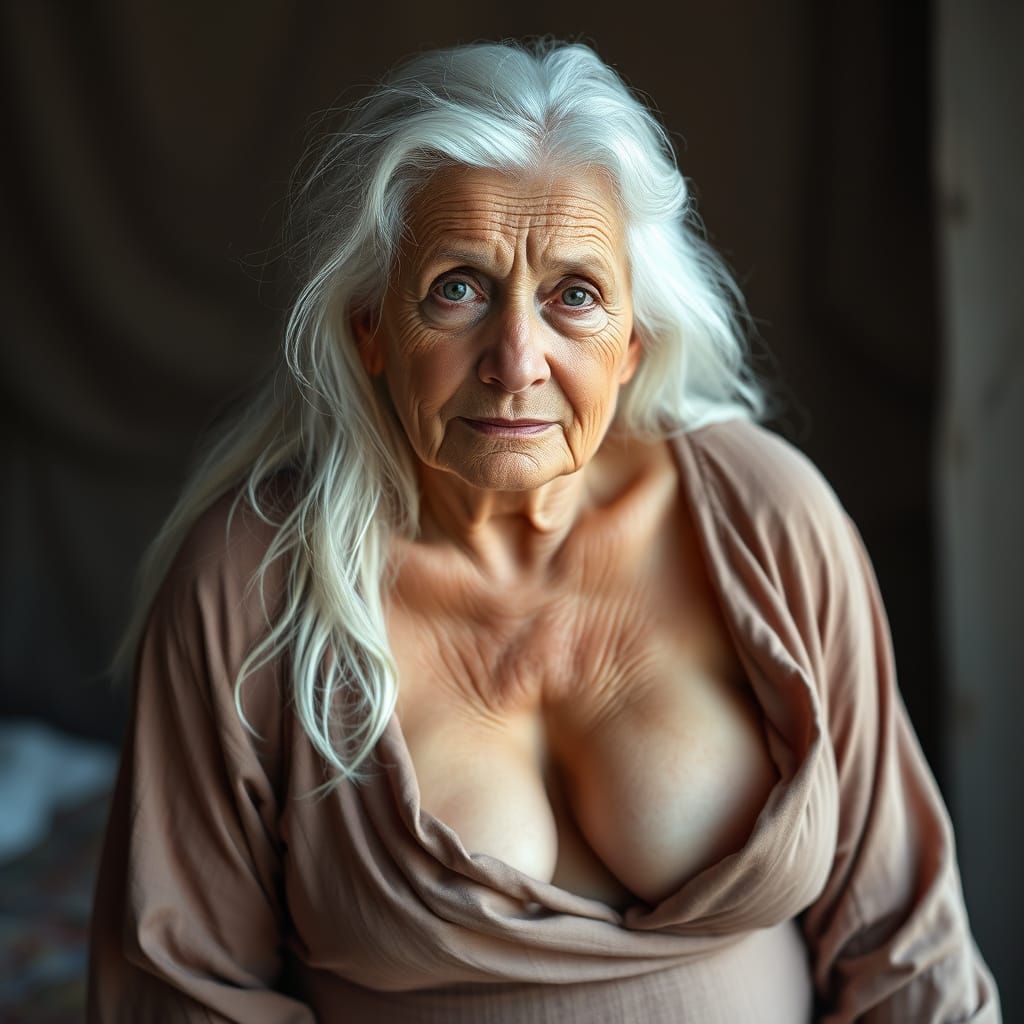 Sensual Elderly Woman in Soft Focus