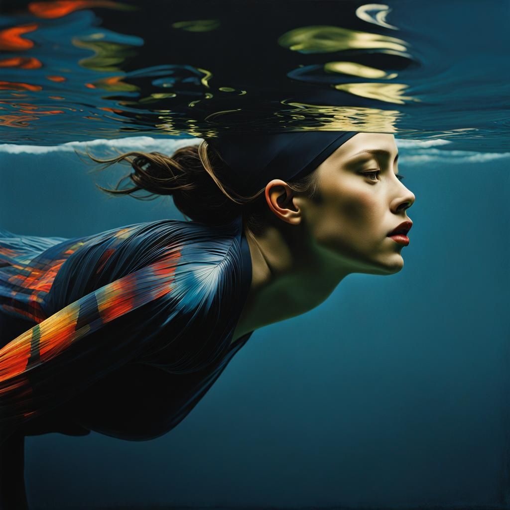 Okeanos Impasto Painting with Double Exposure Effect