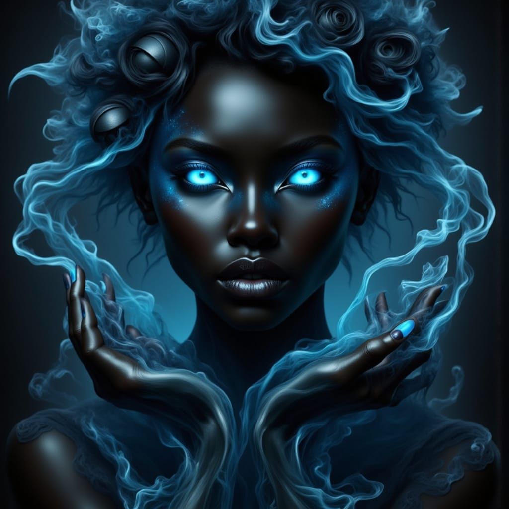 Mysterious Shadow Being Transforms Into Blue Smoke