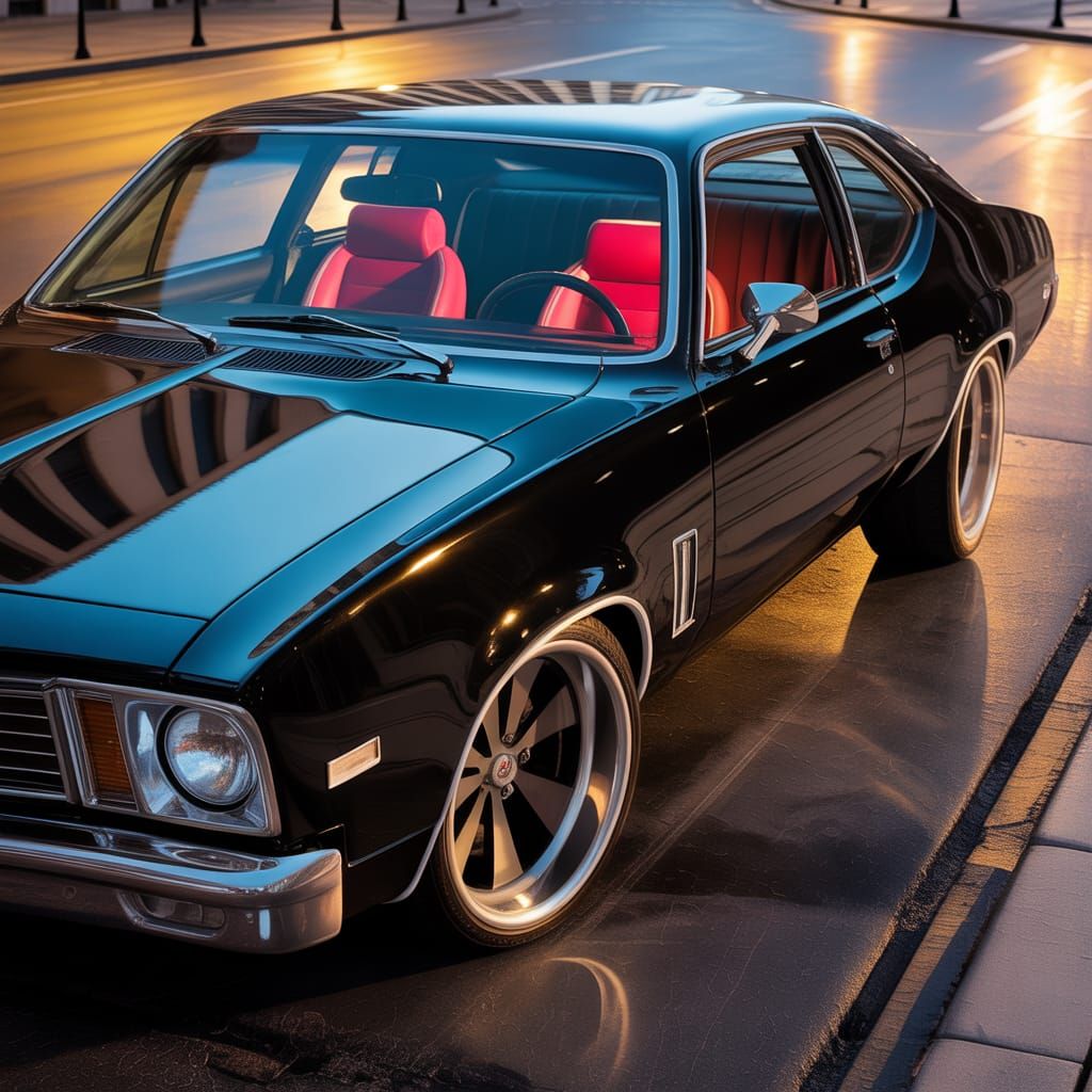 Sleek Black Chevrolet Opala with Custom Wheels