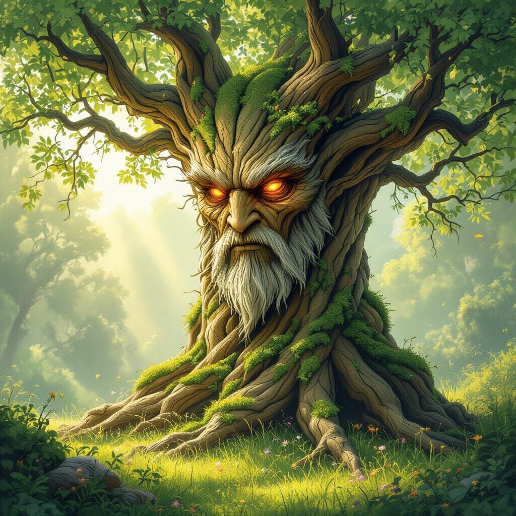 Majestic Treant with Grass Body and Wooden Head