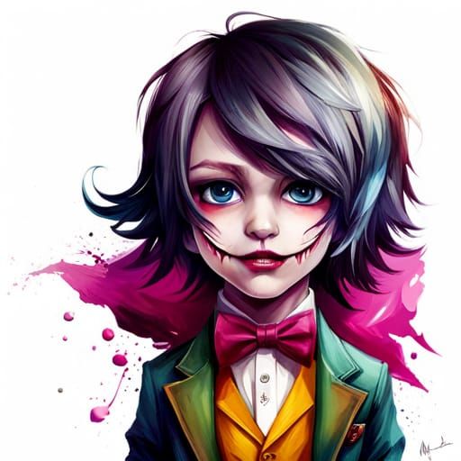 Adorable Chibi Joker Splash Art in 8k