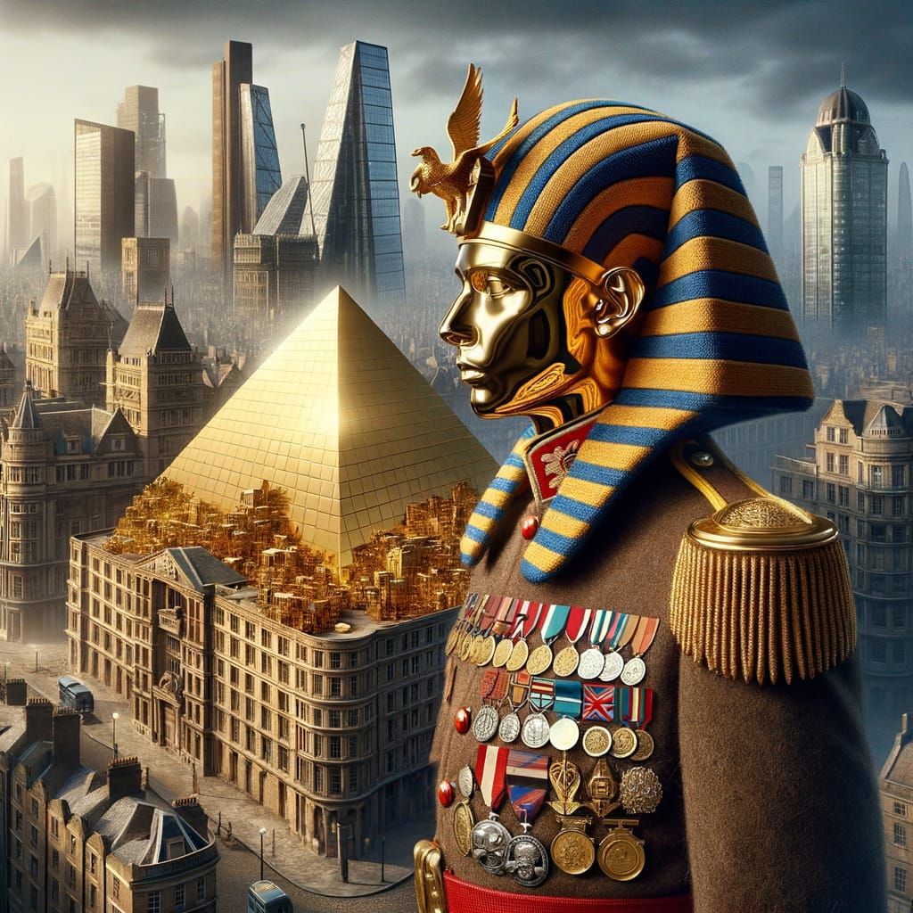 Pharaoh in Futuristic London: A Fusion of Eras