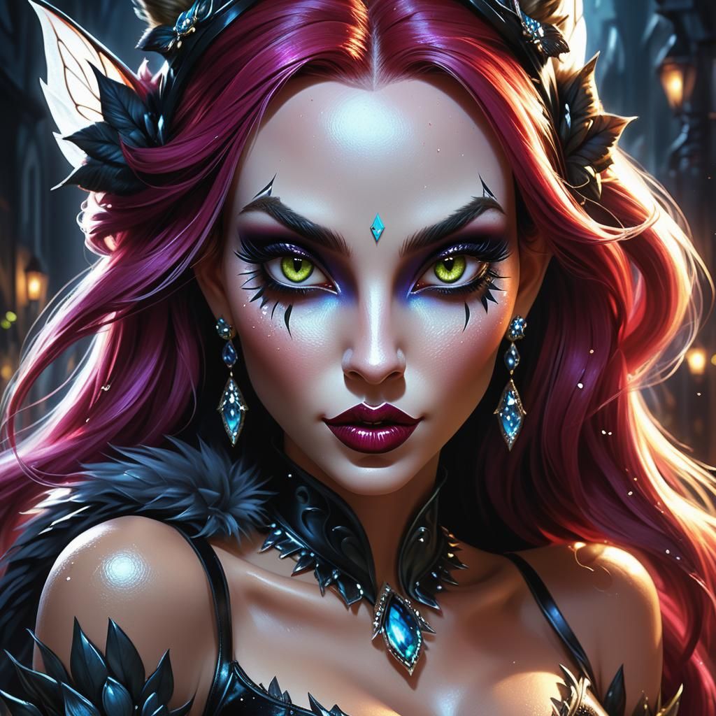 dark fairy elf JESSICA Rabbit with a cute furry gremlin