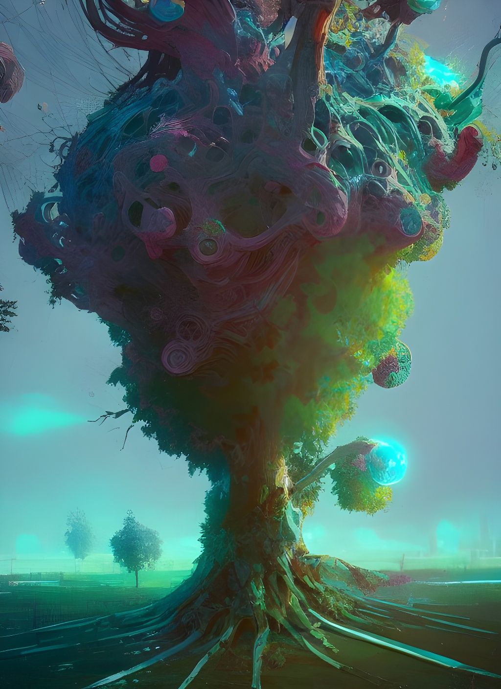 Tree of Life: Digital Illustration in Vibrant Colors
