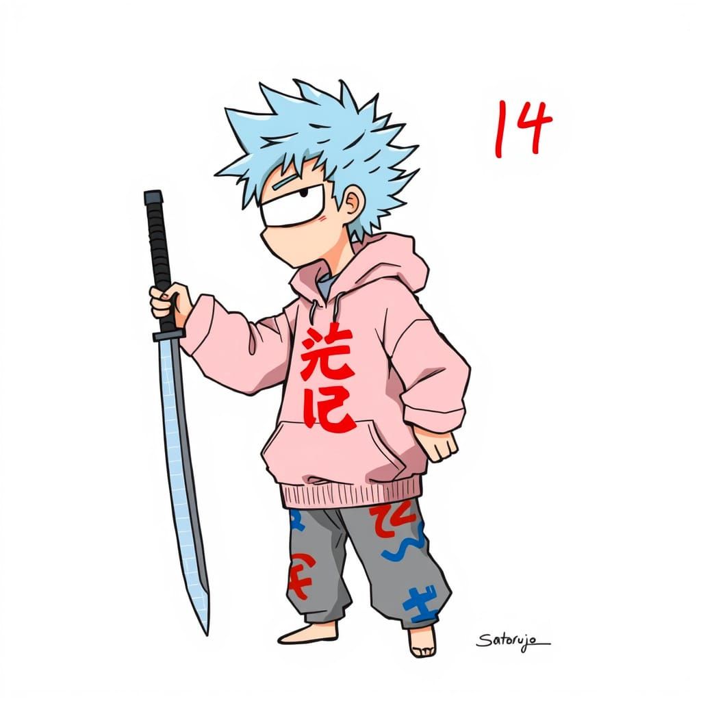 Anime Character with Blue Hair and Eye Patch