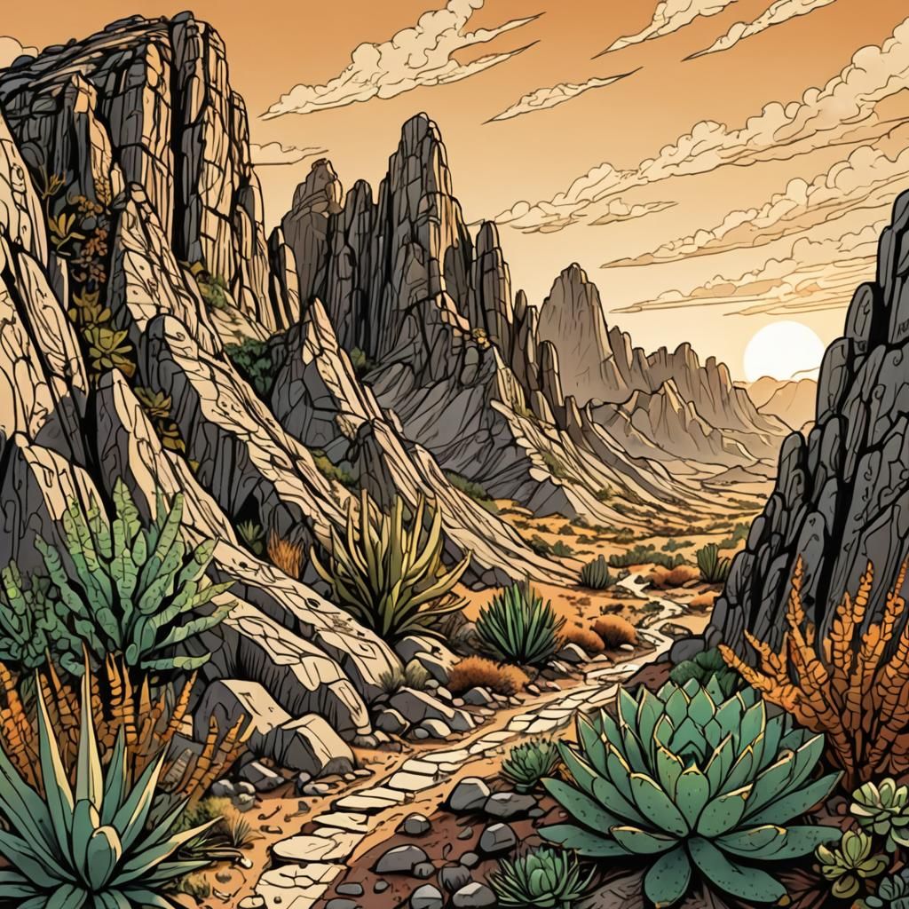 Zentangle Desert Landscape