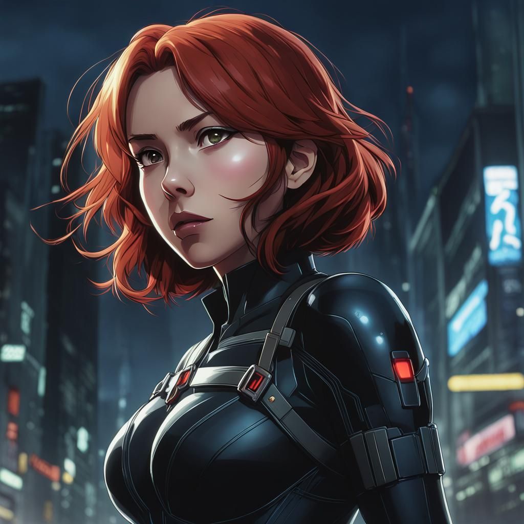 Black Widow Anime Style Key Visual