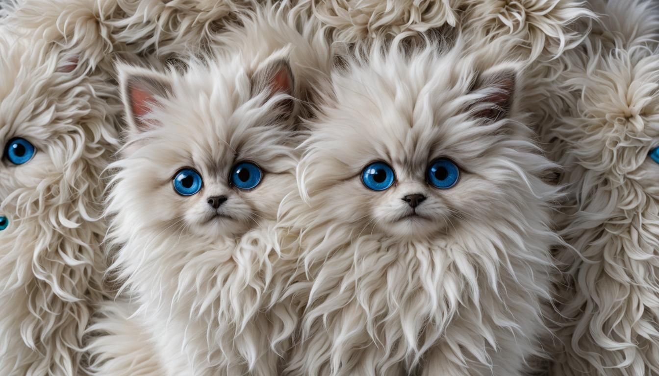 Adorable Fluffy Creature with Sparkling Blue Eyes