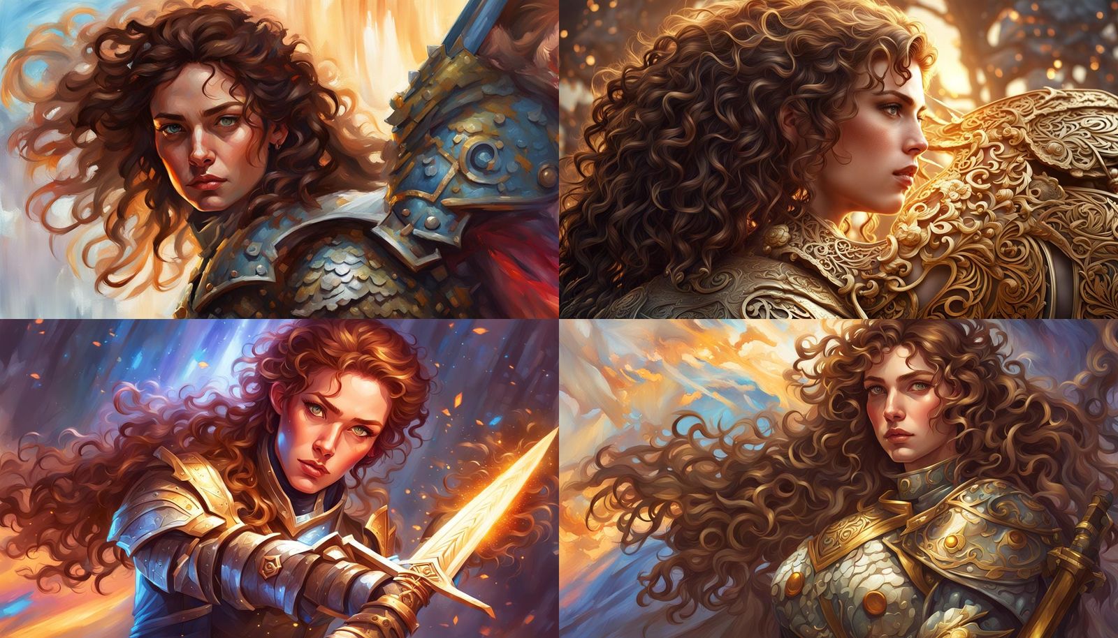 Detailed Portrait of a Female D&D Fighter