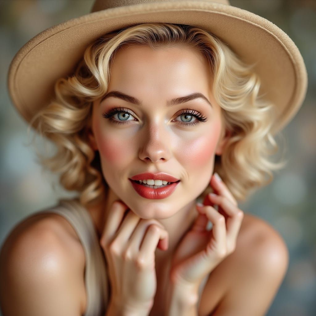 Marilyn Monroe in Elegant Gorgonzola Hat