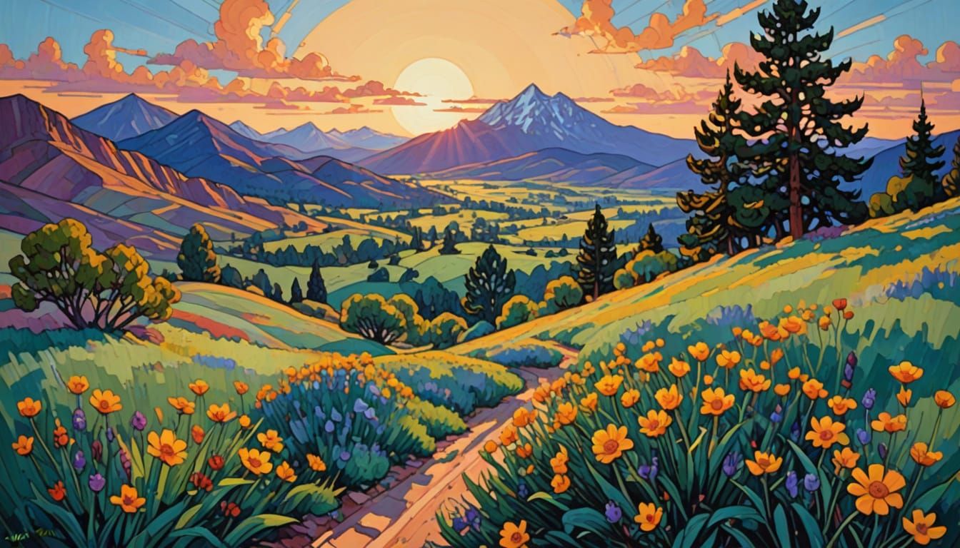 Impressionist Painting in Watercolor Style