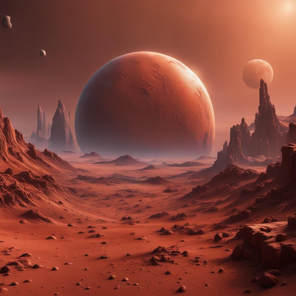 Detailed Matte Painting of Mars in Unreal Engine