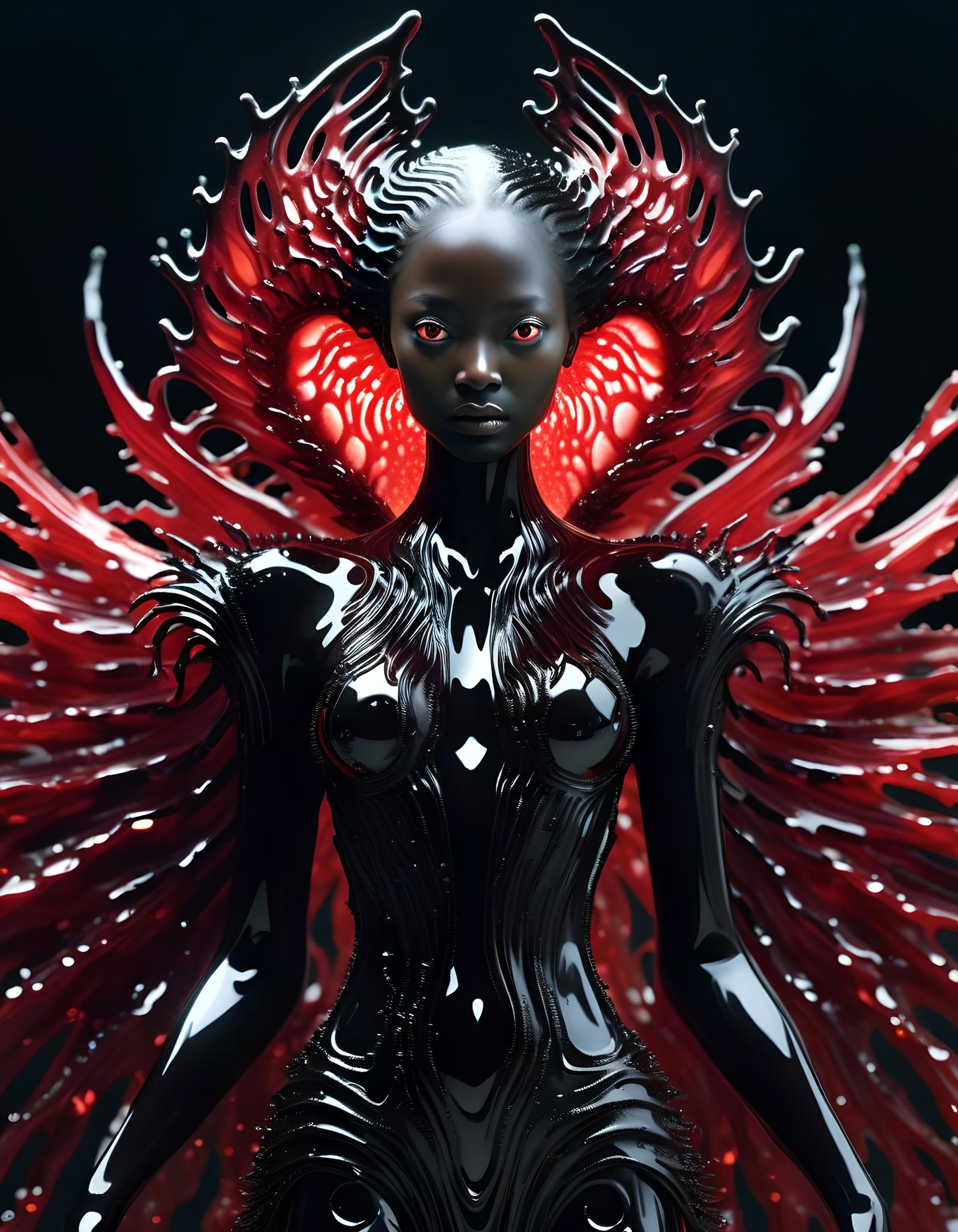 Abyssal Angel Concept Art in Bioluminescent Colors