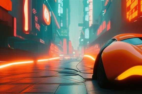 Cyberpunk Snail with Psychic Powers in Neon