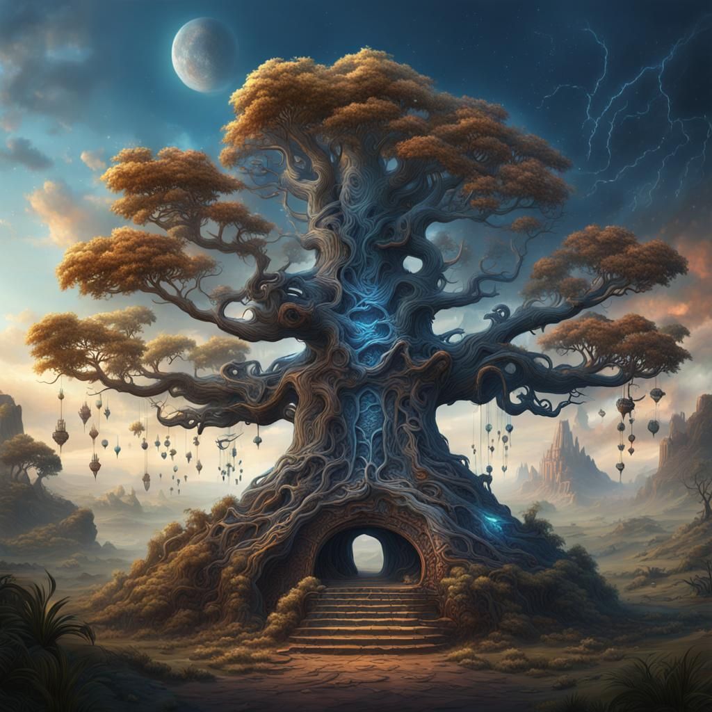 Detailed Phylogenetic Tree in Fantasy Style