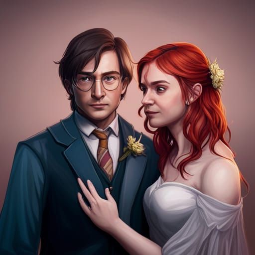 Harry Potter and Ginny Weasley's Wedding Portrait