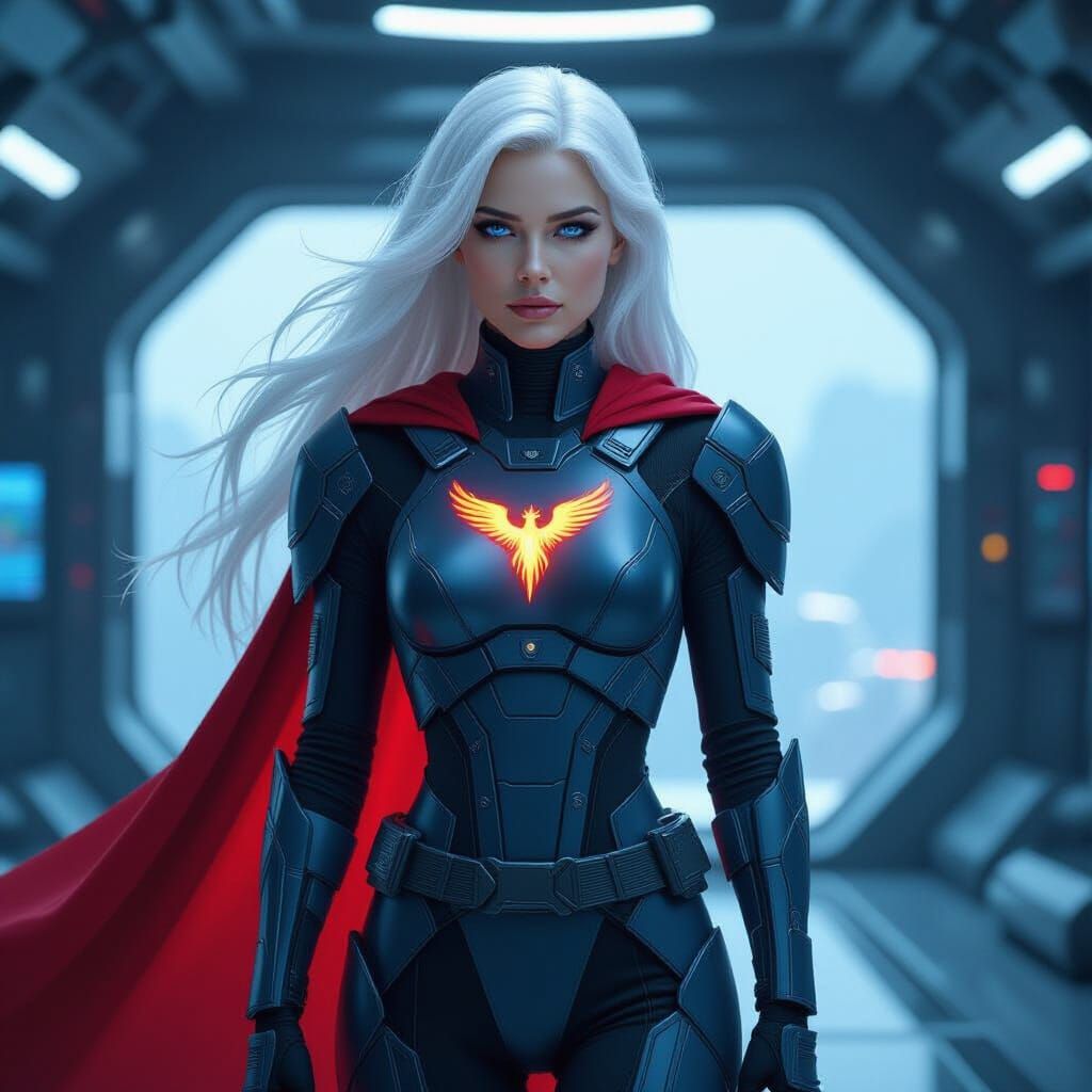 Sci-Fi Woman with Cybernetic Implants