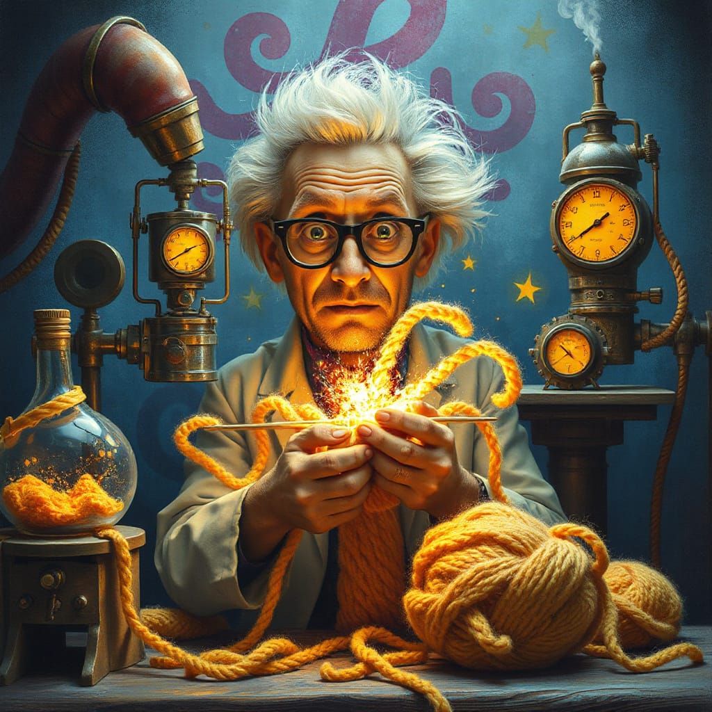 Pop Surrealist Masterpiece: Mad Scientist Knits Nuclear Expe...