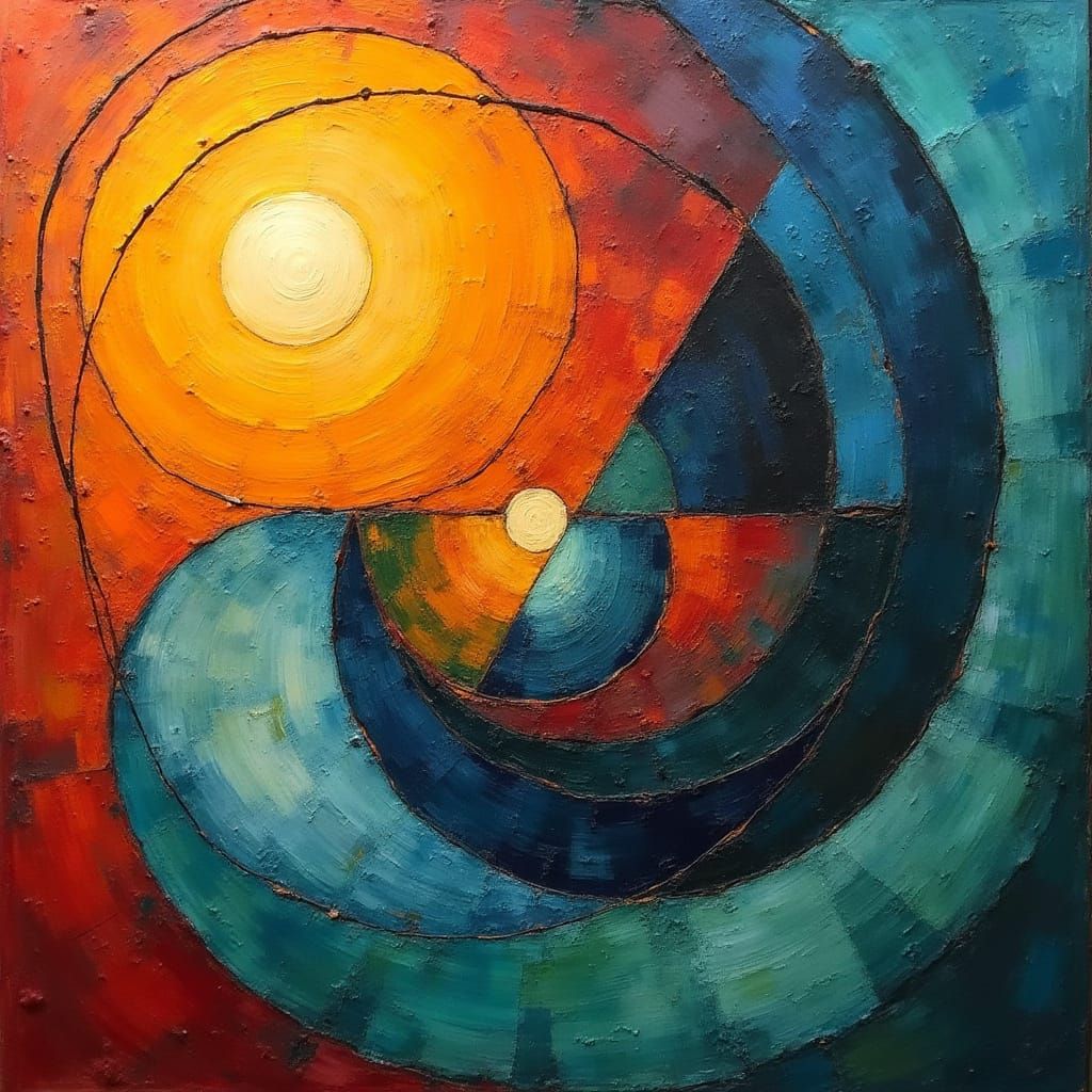 Lord Rama in Vibrant Geometric Abstraction