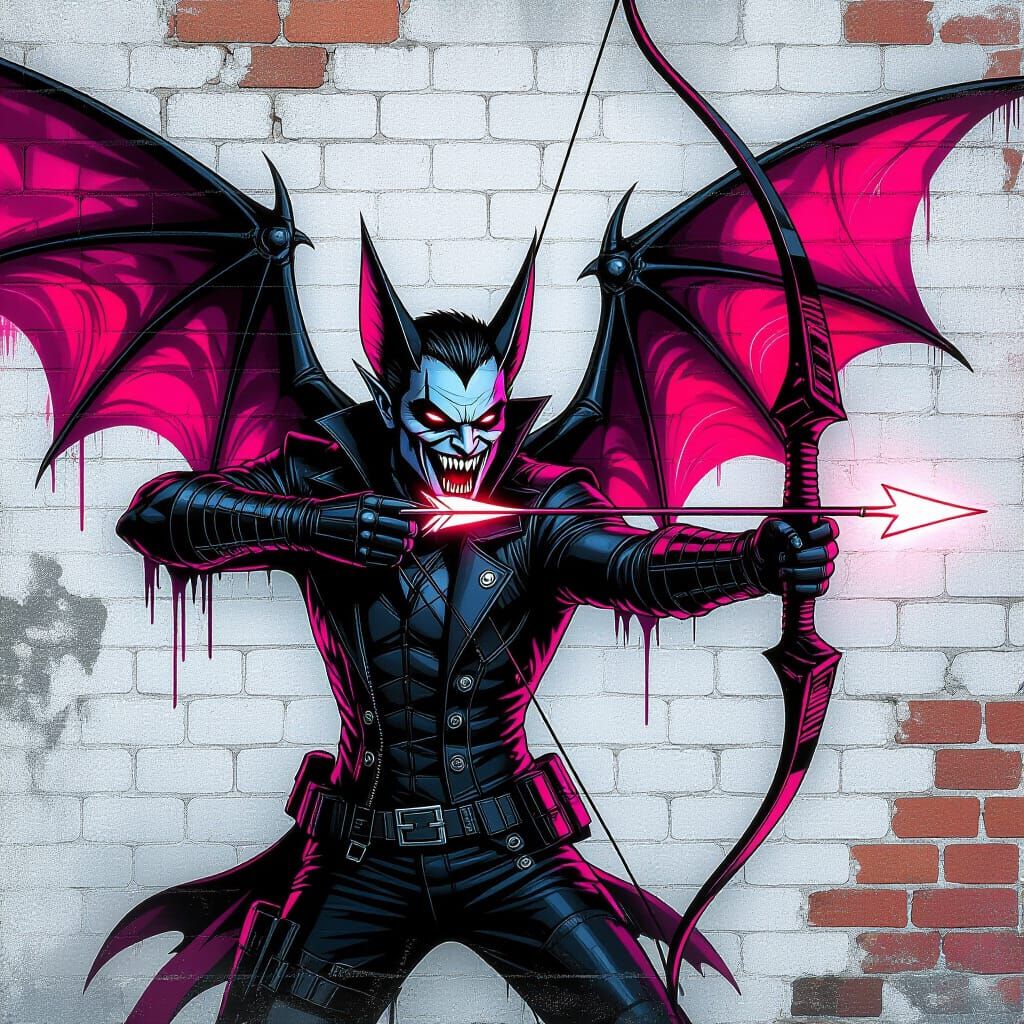 Techno-Punk Vampire Cupid with Electric Bow