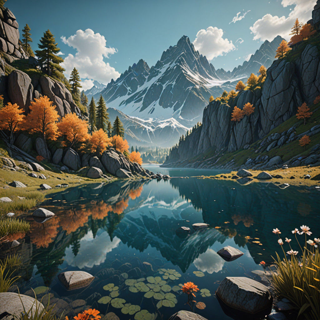 Cinematic Alpine Lake Masterpiece