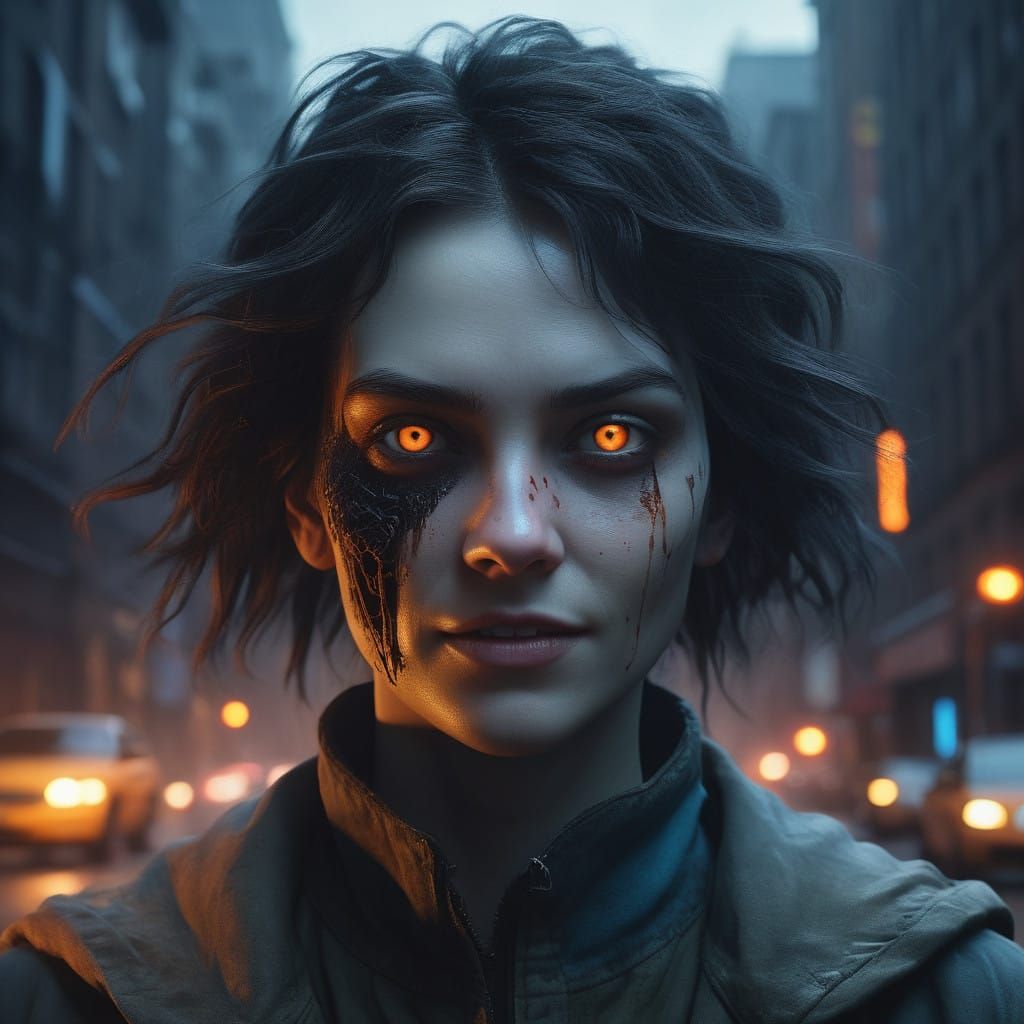 A Face Divided: Light and Darkness Converge in Ethereal, Hig...