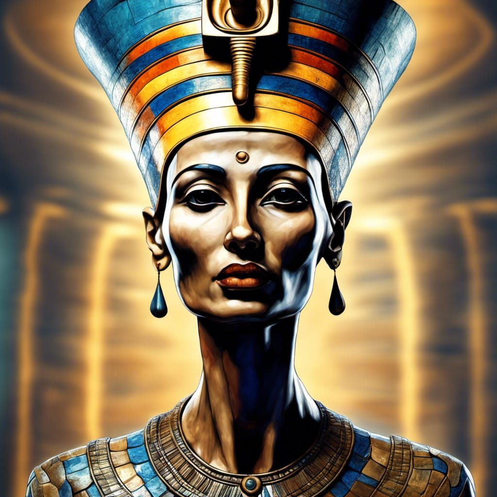 Photorealistic Nefertiti Render in Soft Focus
