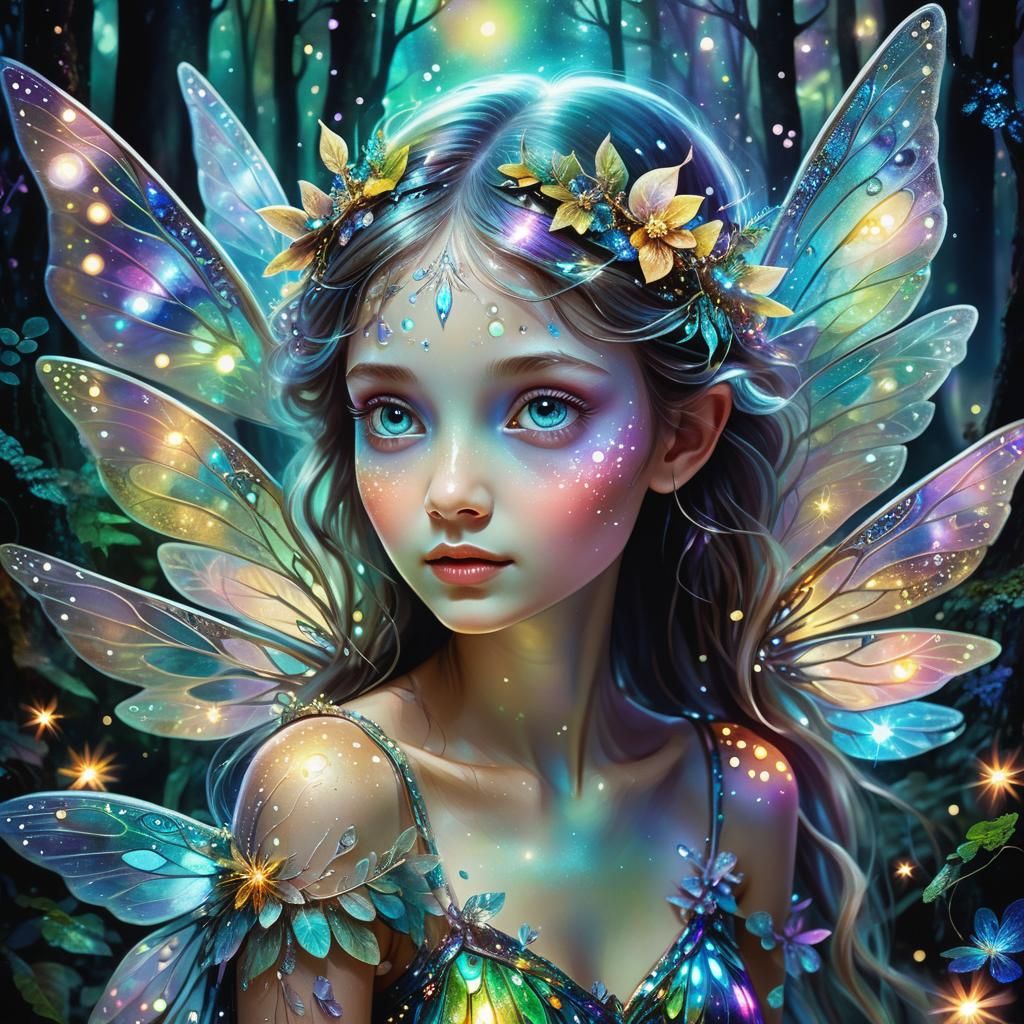 Mystical Fairy in Enchanted Forest Illustration