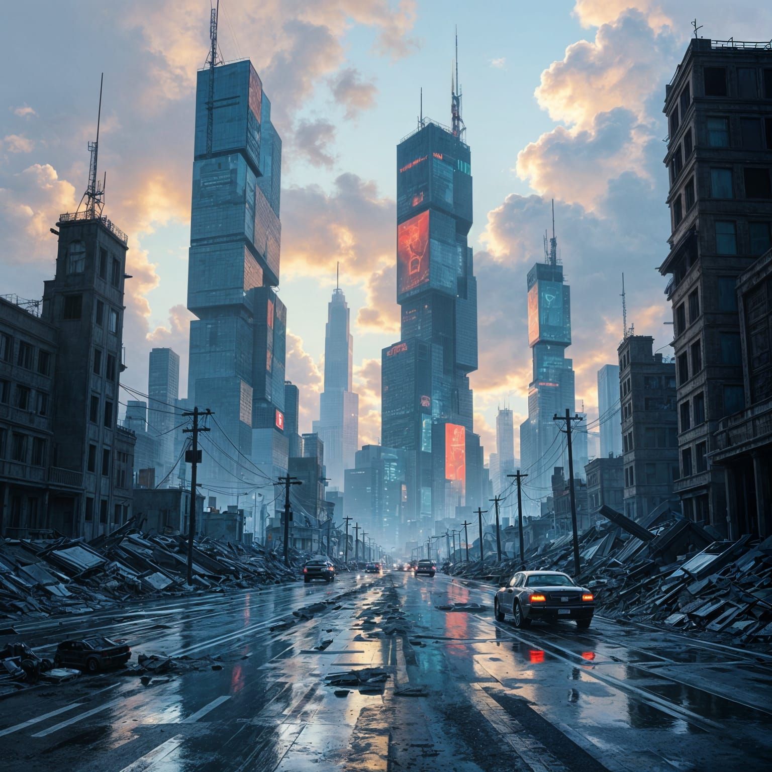 Contrasting Triangles in Post-Apocalyptic Roadblocks