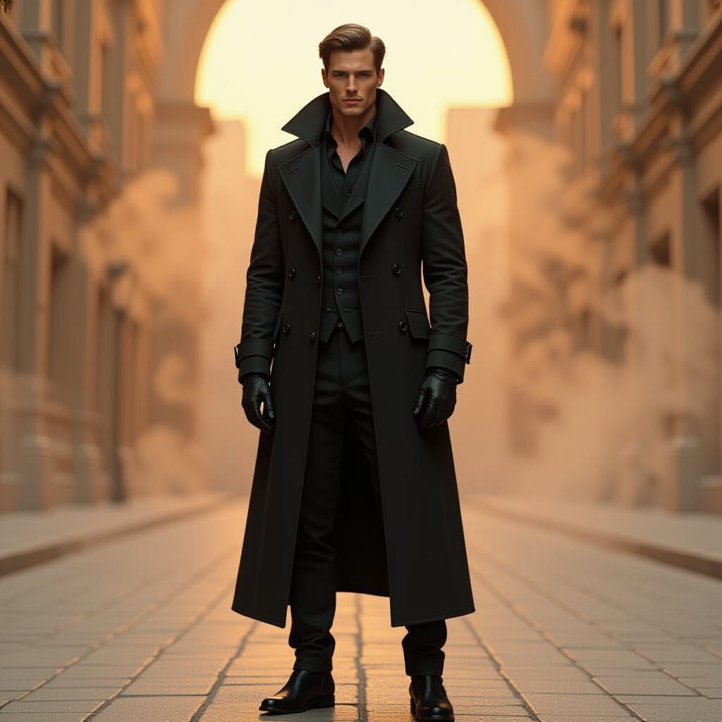 Soren Virell Portrait in Film Noir Style