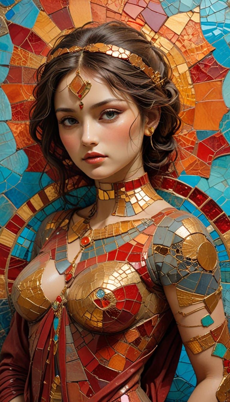 Impasto Ocean Sunset in Vibrant Earthy Hues