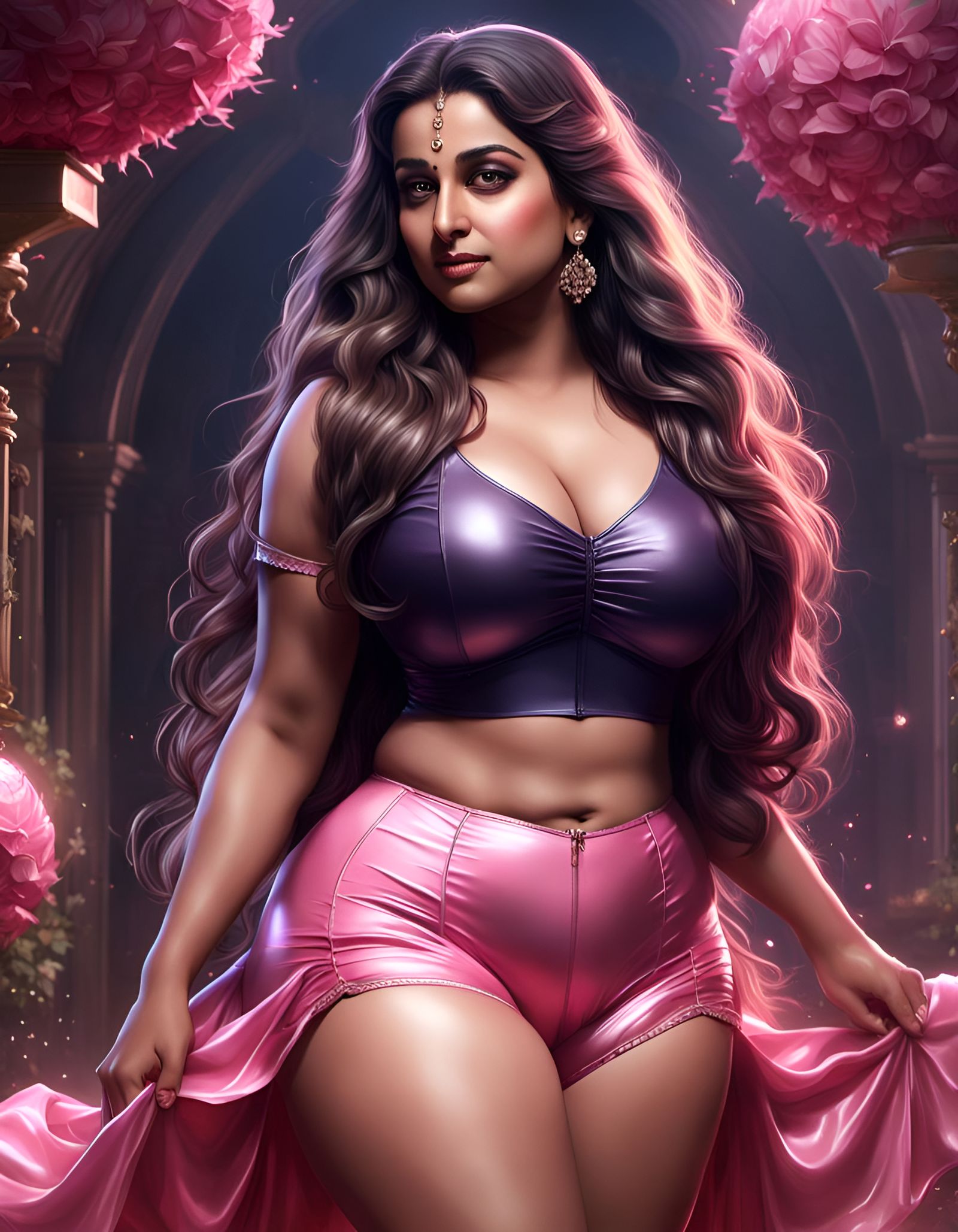 Curvy Indian Woman in Dark Fantasy Art