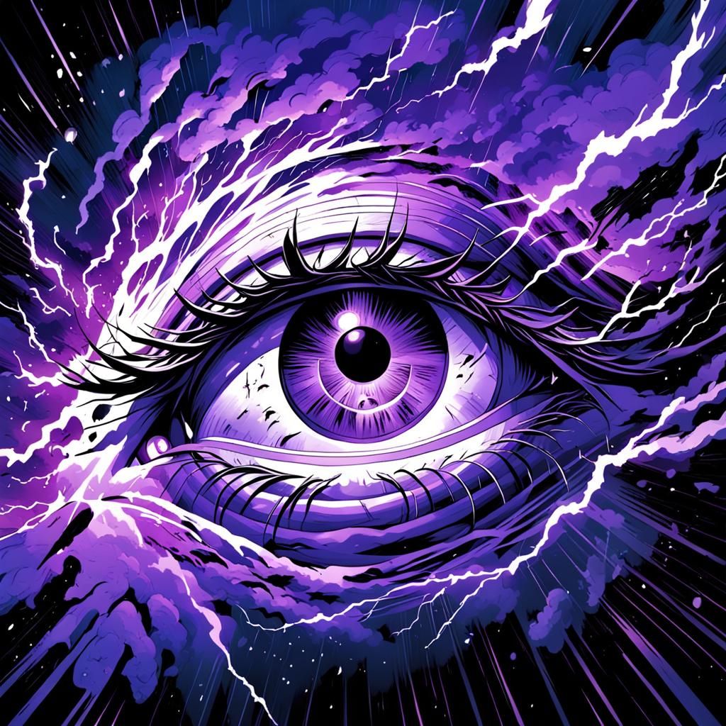 Eerie Purple Eye of the Storm Comic Art
