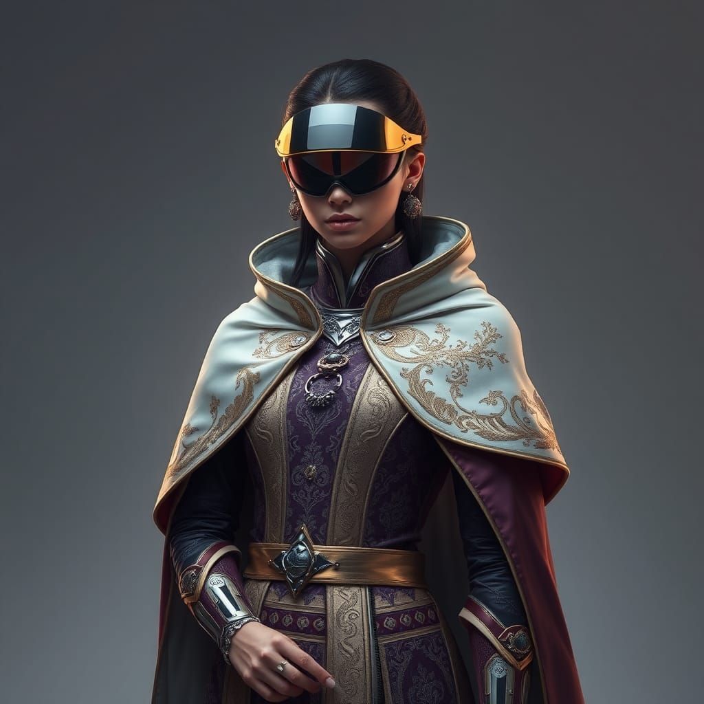 Royal Sci-Fi Portrait: Futuristic Fashion Design