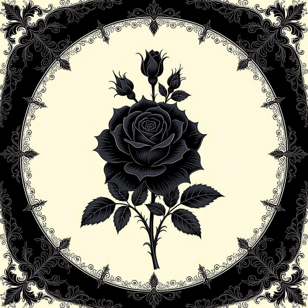 Sinister Black Victorian Gothic Flowers
