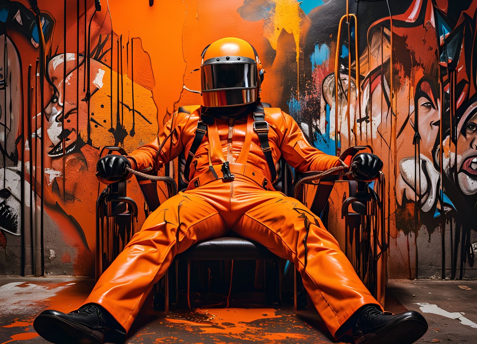 Man in Electric Chair: Dramatic Photo