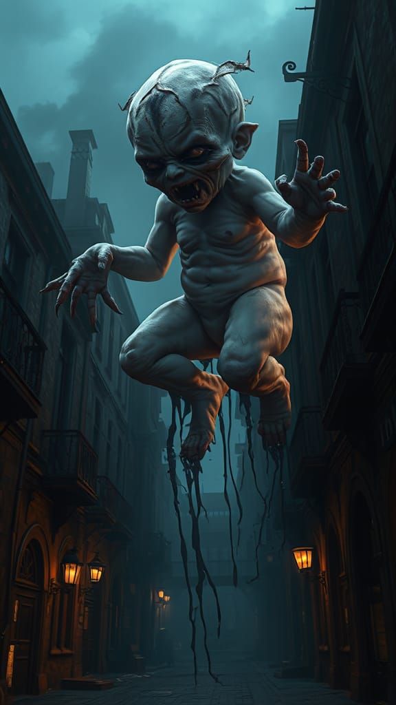 Ghostly Deformed Baby Monster Haunts Renaissance City