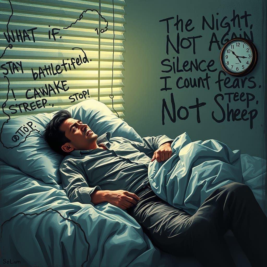Sleepless Night: Anxious Thoughts in Vivid Colors