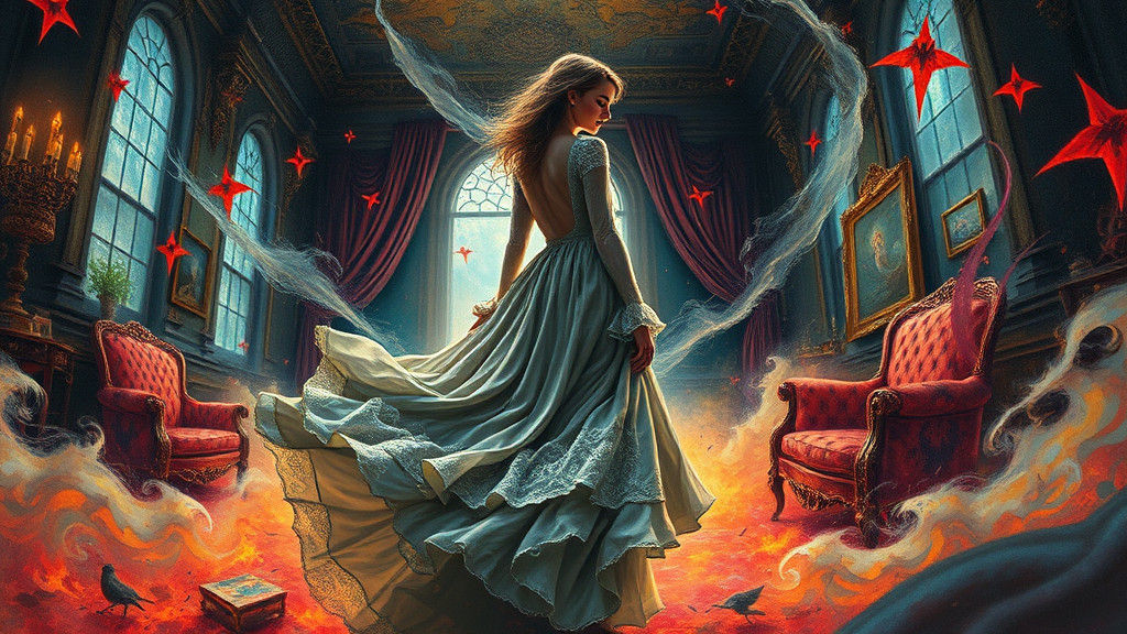 Victorian Lady in a Mystical Whirlwind