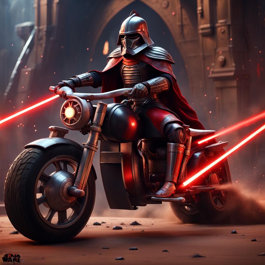 Medieval Knight Jousting on Star Wars Hover Bike