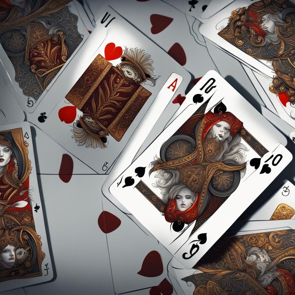 Fantastical Playing Cards in Detailed Matte Painting