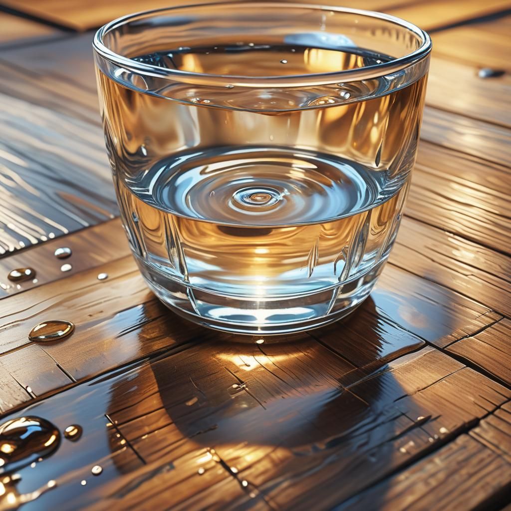 Refreshing Glass of Water: Photorealistic Digital Art