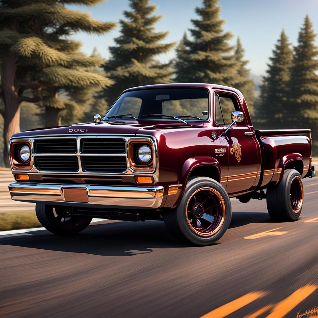 Custom 1989 Dodge D100 Racing Truck: Matte Painting